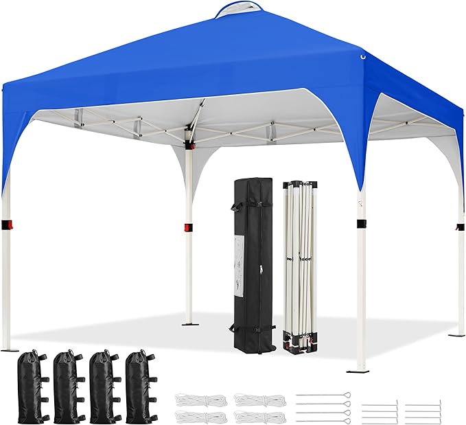 Yaheetech 10x10 Pop Up Canopy Tent with Vent, Easy Set Up Tent, Instant Sun Shelter Canopy with Wheeled Bag, 4 Sandbags, 1...