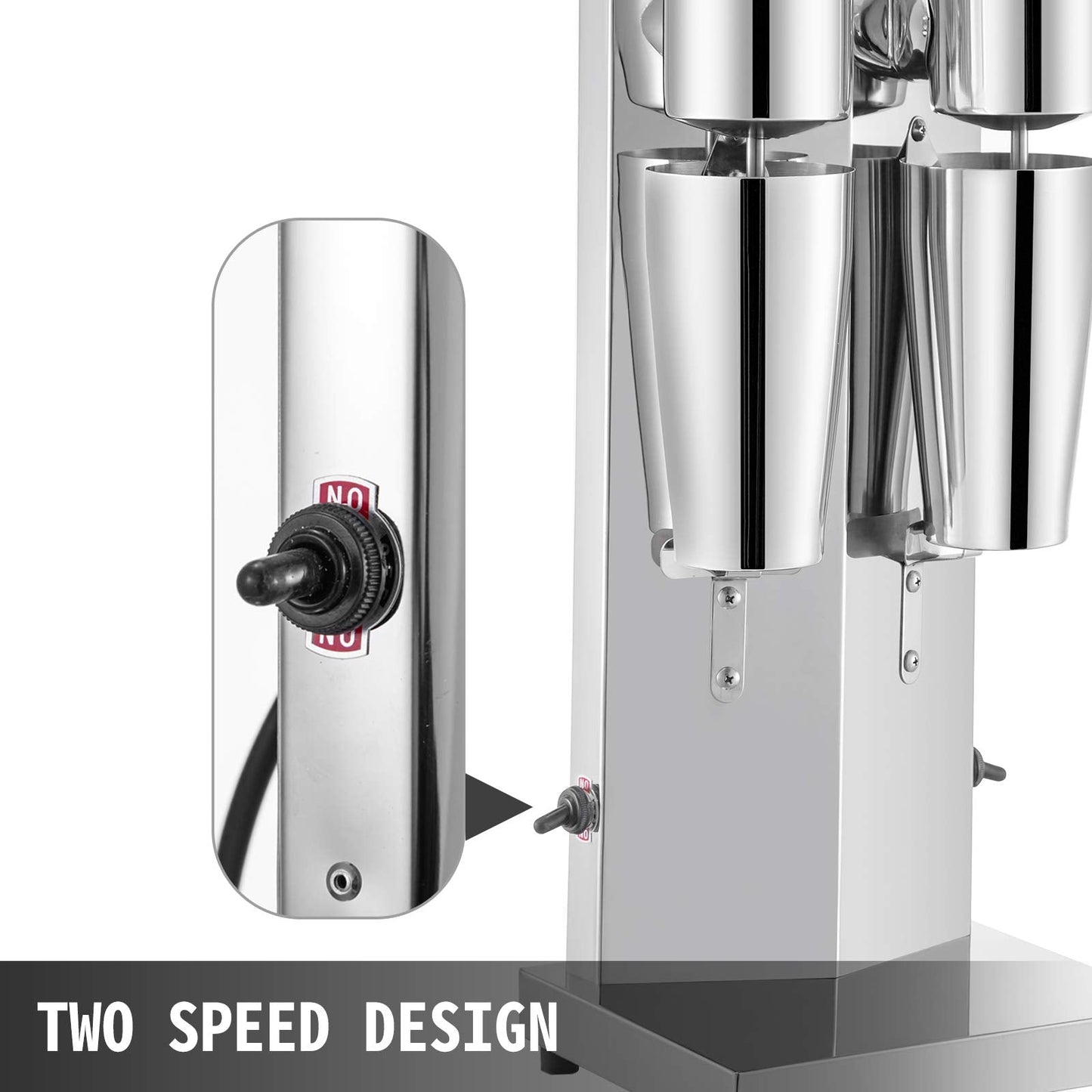 VEVOR Milkshake Double Head Electric Blender, 180W, Silver, 800ml