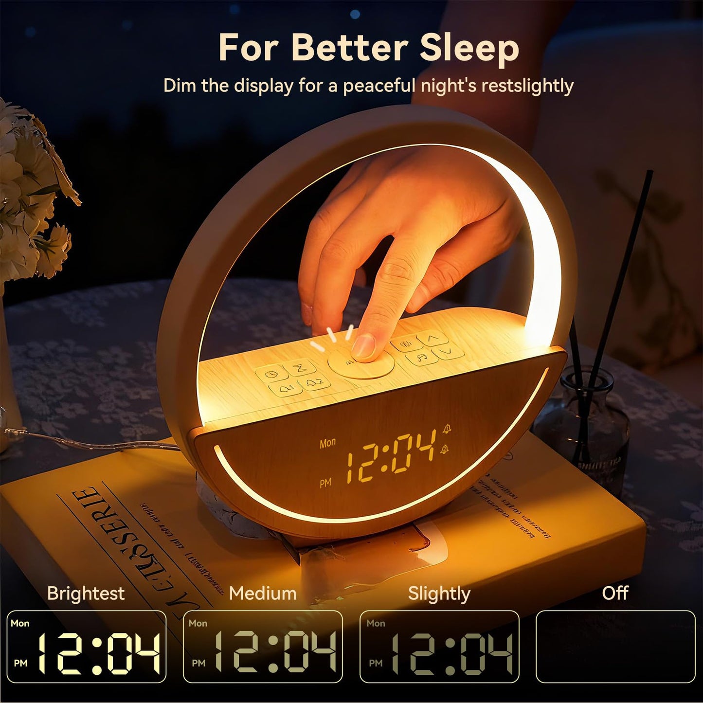 Vivilumens Sunrise Alarm Clock for Heavy Sleepers - Wake Up Light with Dawn Simulation, 20 Sleep Sounds, Dual Alarms Weekdays & Weekends, Sleep Aid, Touch Control Night Light, Ideal for Gifts