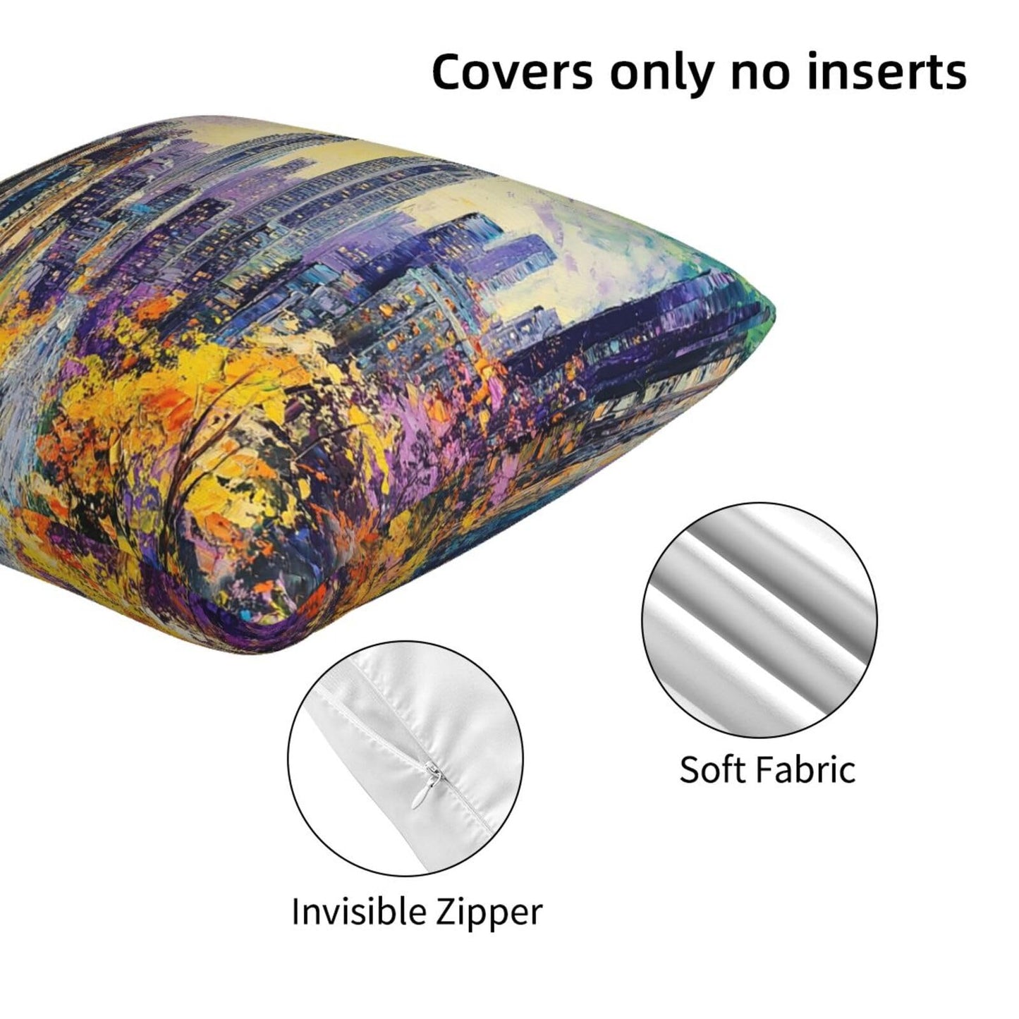 Guiteinyi New York City Throw Pillow Covers 18x18 Set of 2 Square Pillow Case for Home Decorative Sofa Couch Bedroom Living Room