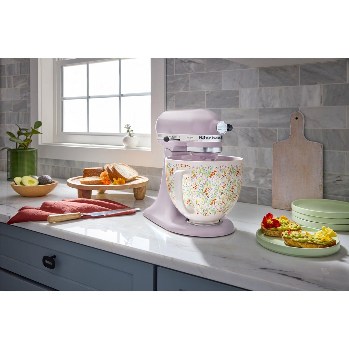 KitchenAid 5 Quart Ceramic Bowl, compatible 4.5 or 5Q Tilt-Head Stand Mixer, KSM2CB5WF, Wildflower