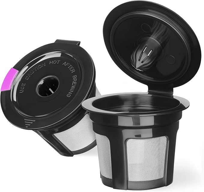 Reusable K Cups for Keurig K Elite, K Classic, K Compact, K Latte, K Duo and All 2.0 & 1.0 Coffee Makers, 2 Pack K Cup Cof...