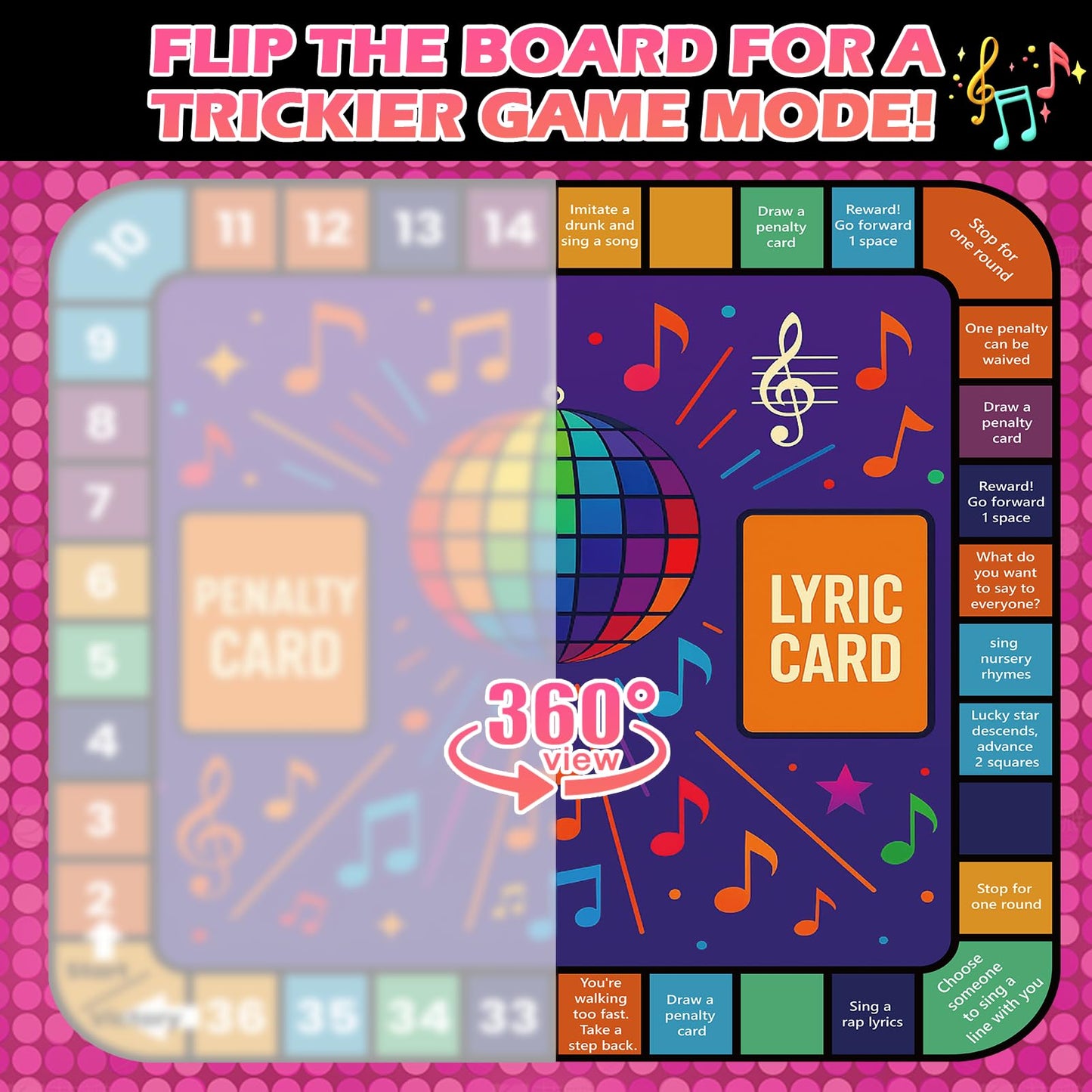 BSRESIN Music Grab The Games, Family Karaoke Board Game 2-10 Players, Fun Family Bad Singers Card Games with 300 Lyrics (150 Cards) for Adult Hilarious Game Night & Music Lovers