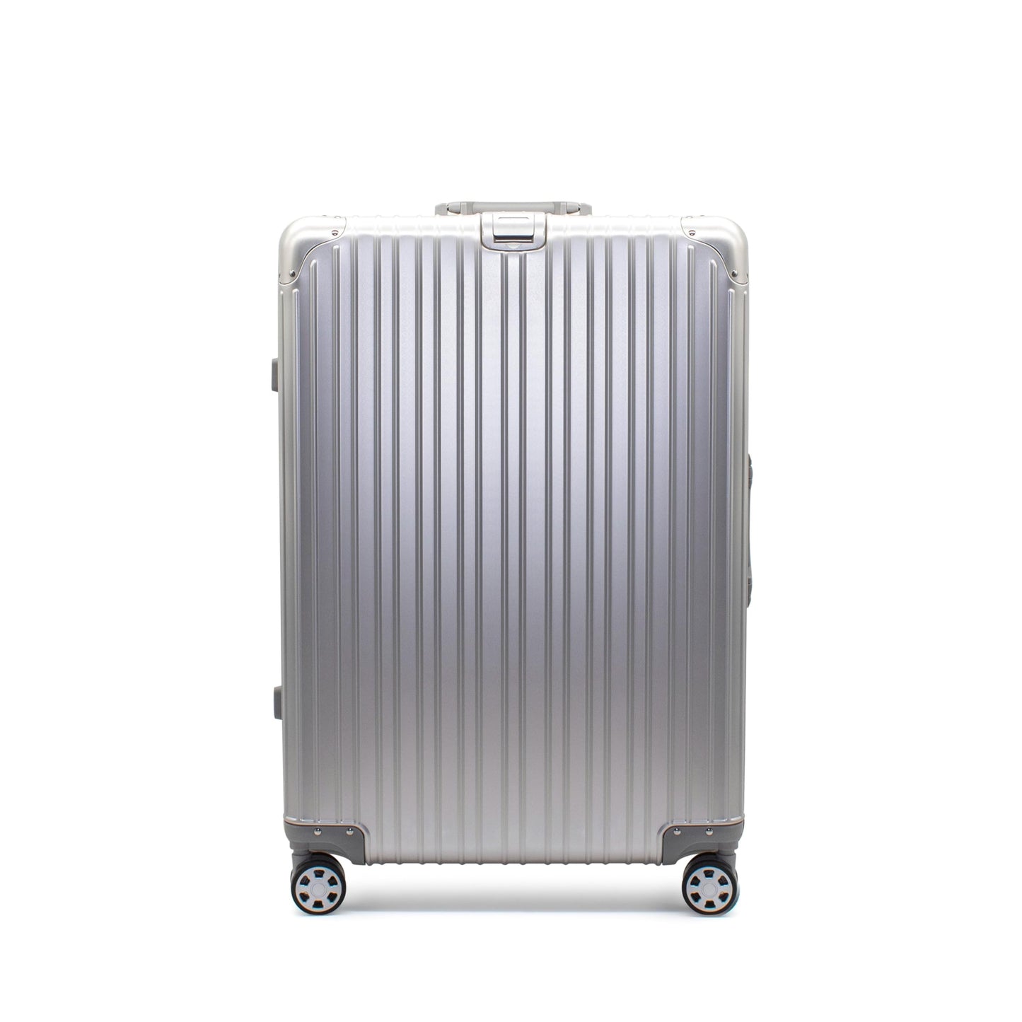 Gabbiano All-Aluminum Luggage Zipperless Suitcase (30” Large) – Aluminum-Magnesium Hardside Spinner with TSA Latch Locks, 22x14x9 (Silver, Large 30")