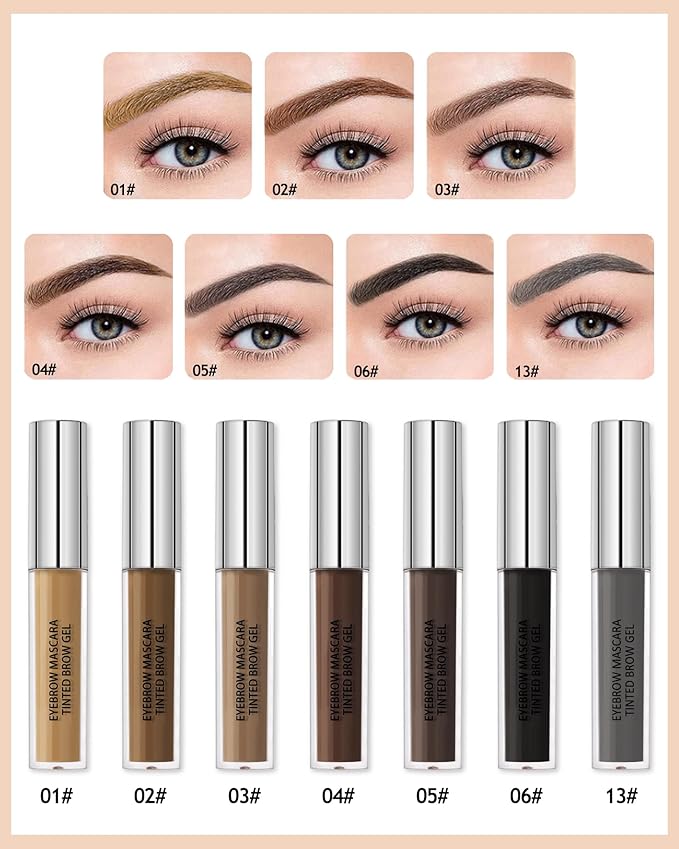 Waterproof Tinted Brow Gel - Long Lasting, Smudge-Proof Liquid Eyebrow Makeup - Volumizing Enhance Eyebrow Mascara for Women - With Brow Razor Brush - 02 Auburn