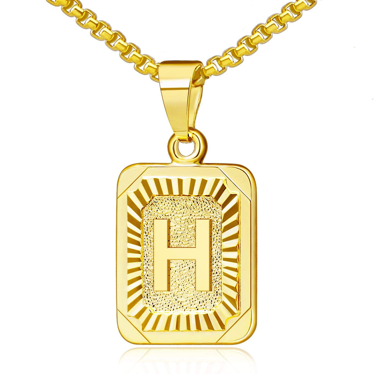 JSJOY Gold Initial Necklace for Women,Gold Pendant Initial Necklaces for Men Monogram Letter H Necklace Gold Men Necklaces