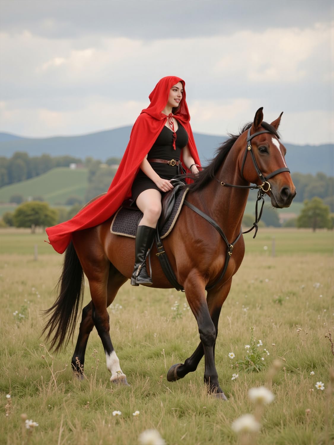 HOMELEX Black Witch Velvet Cloak Halloween Hooded Cape Queen King Robe Outfit Renaissance Medieval Costume