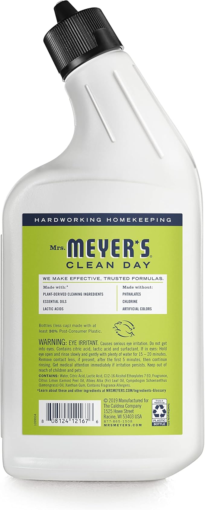 MRS. MEYER'S CLEAN DAY Liquid Toilet Bowl Cleaner, Stain Removing, Lemon Verbena, 24 oz