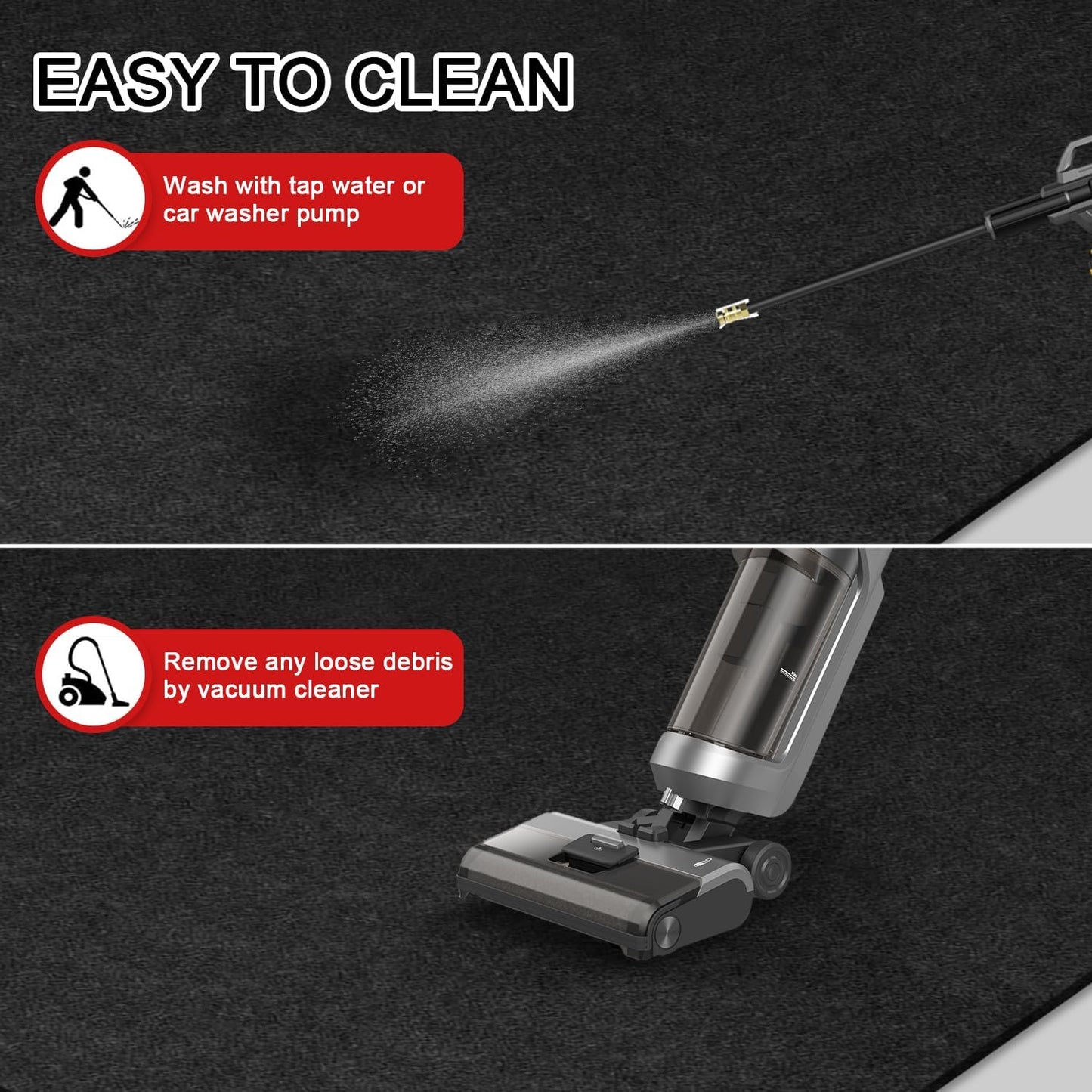 20' x 7'4" Garage Floor Mats - All-Weather Garage Floor Mats for Under Car, Absorbent Oil Spill Mat, Anti-Slip Garage Carpet, Reusable Garage Mats with Waterproof Backing, Garage Car Mat & Floor Mat