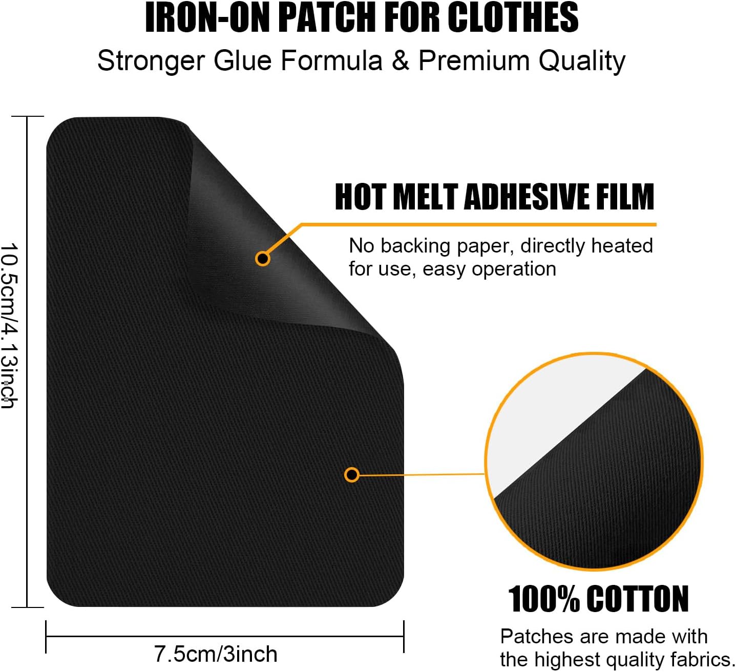 MOONSJONES Iron on Patches for Clothes Fabric Repair, 8 PCS Premium Strongest Glue Cotton Gear Reparing Patch for Holes Inside & Outside Pants, Jeans, Jacket, Hat, Canvas (7.5 cm x 10.5 cm-army green)