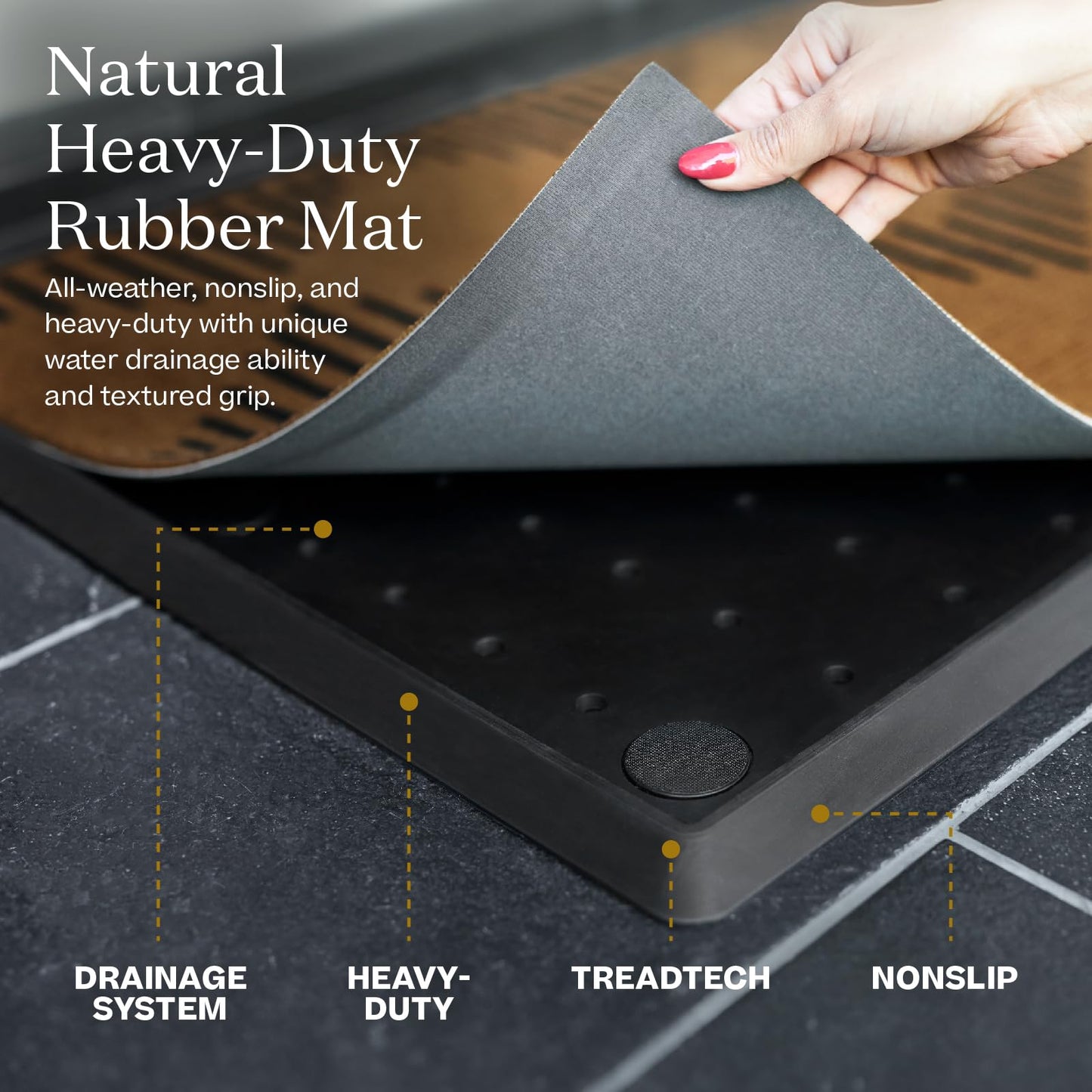 RUGGABLE Washable Front Doormat – Poppy Fields 2x3 Indoor/Outdoor Doormat – Fade–Resistant, Durable, Non–Slip with Standard Pad – Welcome Mat for Entryway, Hallway, Bathroom, & Decor