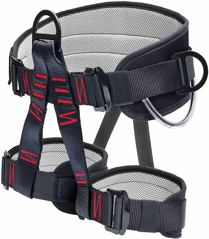 HandAcc Climbing Belts, Adjustable Thicken Professional Safety Belt, Climbing Gear for Tree Climbing, Fire Rescue, Roofin...
