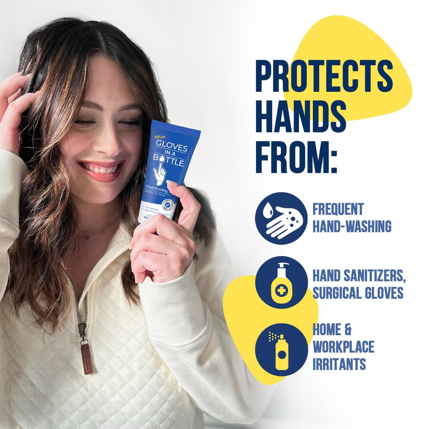 Gloves In A Bottle Psoriasis Eczema Relief Hand Lotion Travel Size - Shielding Lotion for Women, Men, 6 months old or older babi