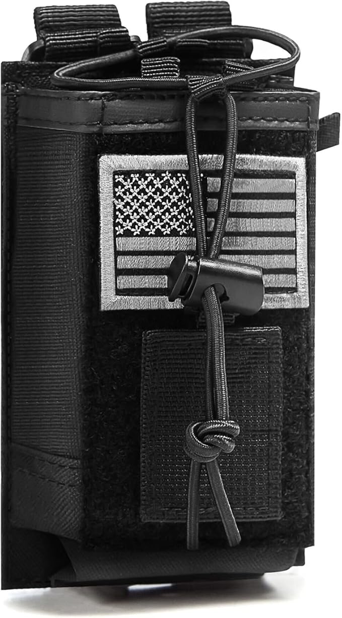 Tactical Molle Radio Holster Holder Case Military Heavy Duty Pouch Bag for Two Ways Walkie Talkies Adjustable Storage with...