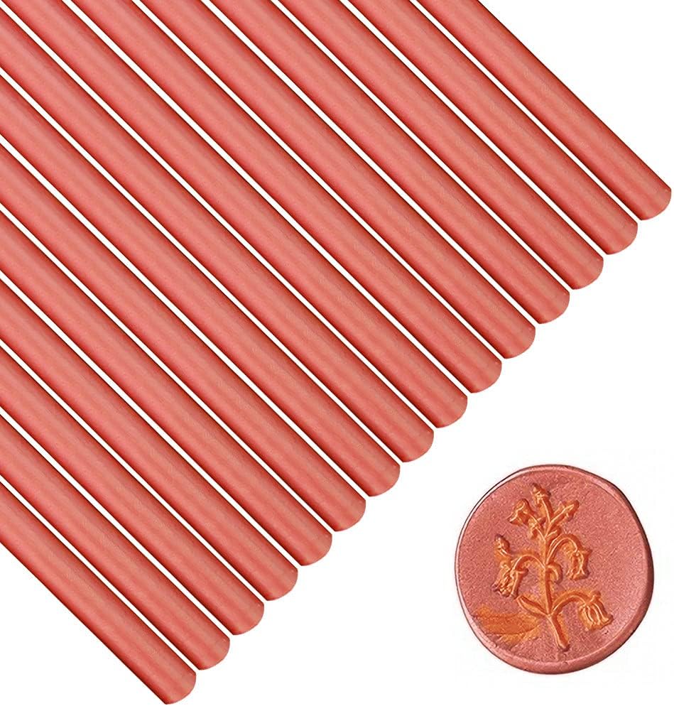 Wax Seal Sticks, Afobby 15 Pieces Glue Gun Sealing Wax Sticks for Wax Seal Stamp, Red Orange Wax Sealing Sticks for Wedding Invitations, Cards, Envelopes