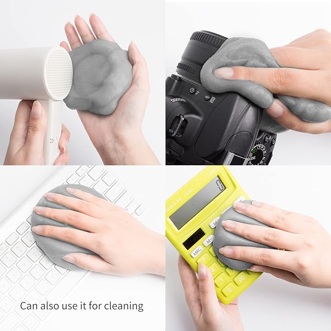 CLICK CLEAN Cleaning Kit, 1 x Cleaning Gel for Car Interior and Keyboard, 2 X Cleaning Mist 1 Microfiber Cloth and 1 Glass Wipe Included