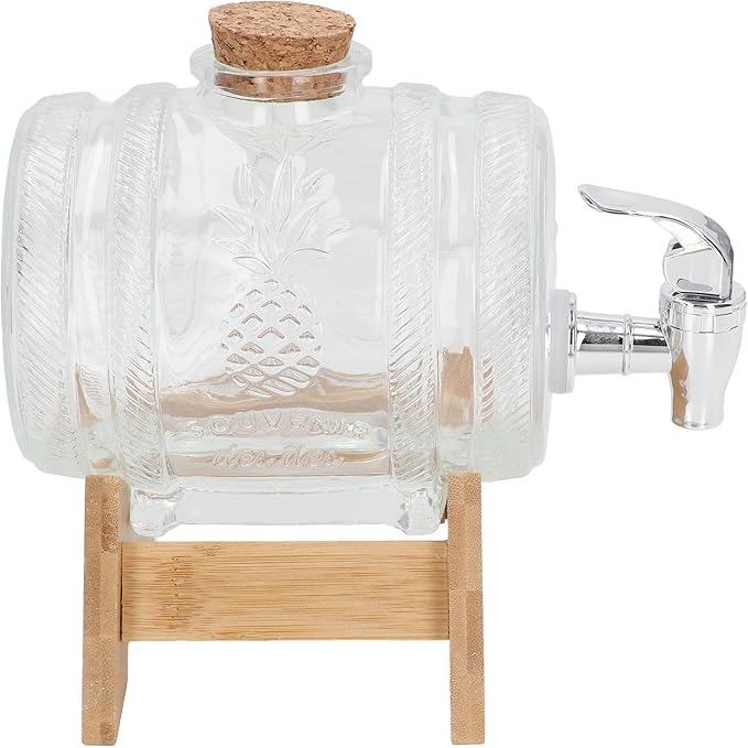 Beverage Dispenser Bucket, Thickened Glass Sealed Beverage Dispenser, Ginseng Wine Brewing Jar Wine Bottle Dispenser with ...
