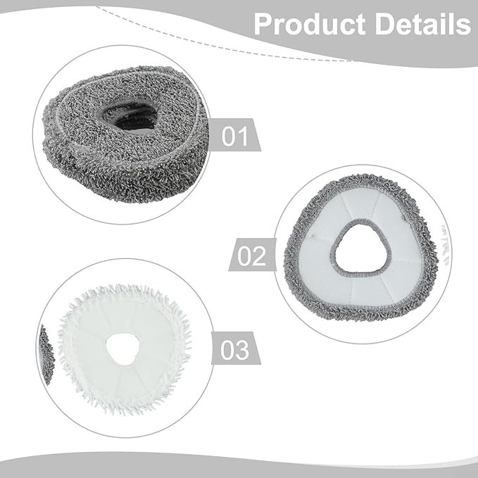 Reusable Washable Microfiber Mop Cloth Replacement Set For Narwal For Freo X Ultra J4 J4 Lite Robot Vacuum Cleaner, 4 White Pads And 4 Gray Pads For Efficient Home Floor Cleaning