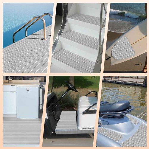 Hjdeck EVA Foam Decking 94.5"x35.4" Self-Adhesive Marine Flooring for Boat Yacht Motorboat Kayak RV Pool Cooler Tops Golf Cart