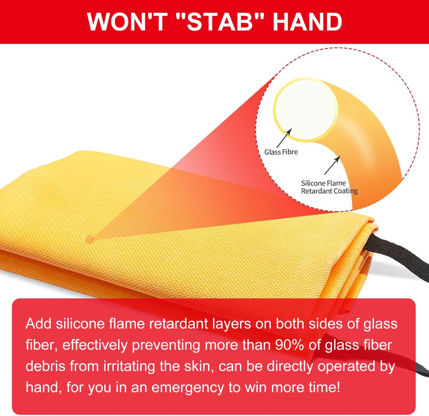 ifory 2 Pack Fire Blankets Emergency for Home, 40” x 40” Silicone-Coated Fiberglass Fire Blanket for Home and Kitchen, Skin-Safe Silicone Layer — No Itching, No Dust