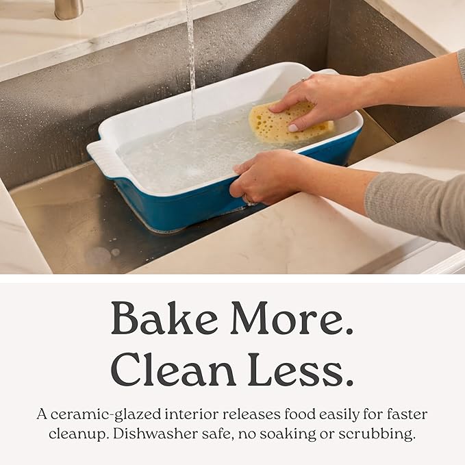 Signature Stoneware Loaf Pan | Non-Stick for Perfect Baking and Bread Making | 1lb Loaf Pan [Oyster Grey]