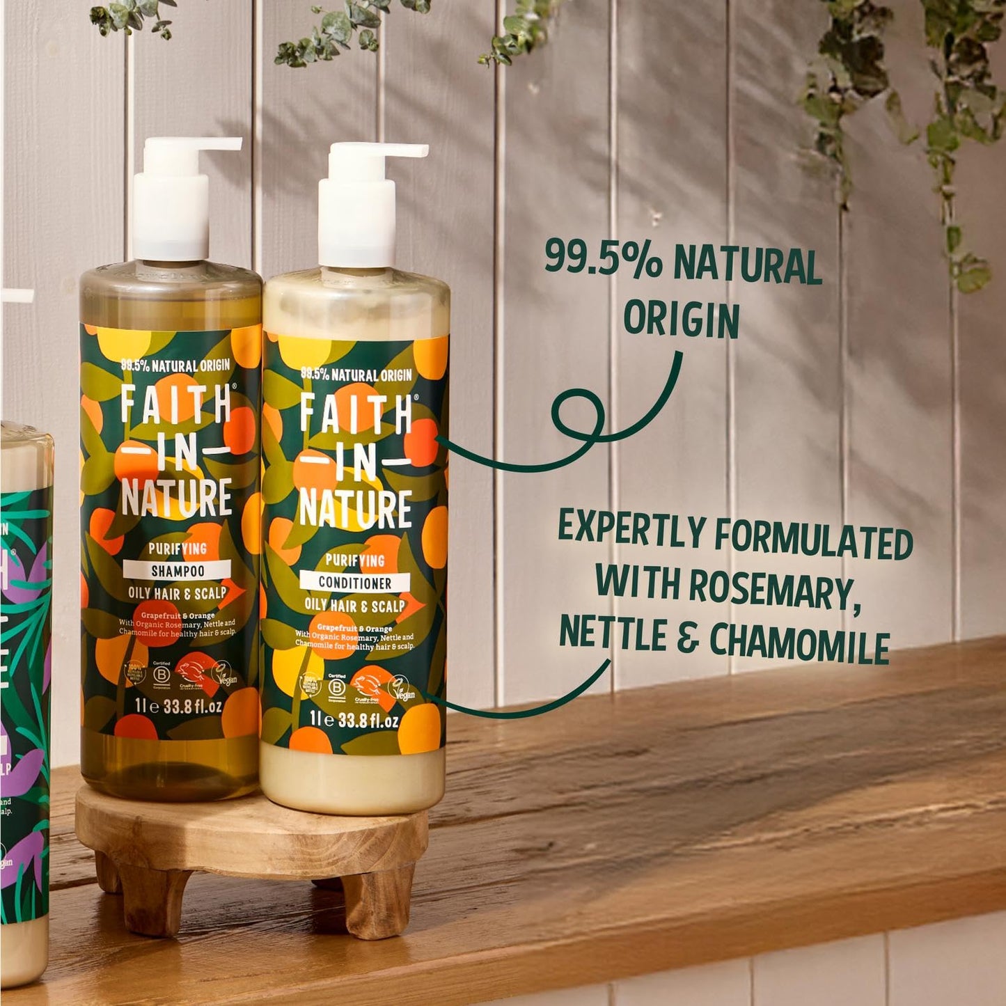 FAITH IN NATURE Natural Conditioner - Vegan & Cruelty Free, No SLS or Parabens - 33.8 fl oz Family Sized, Grapefruit & Orange