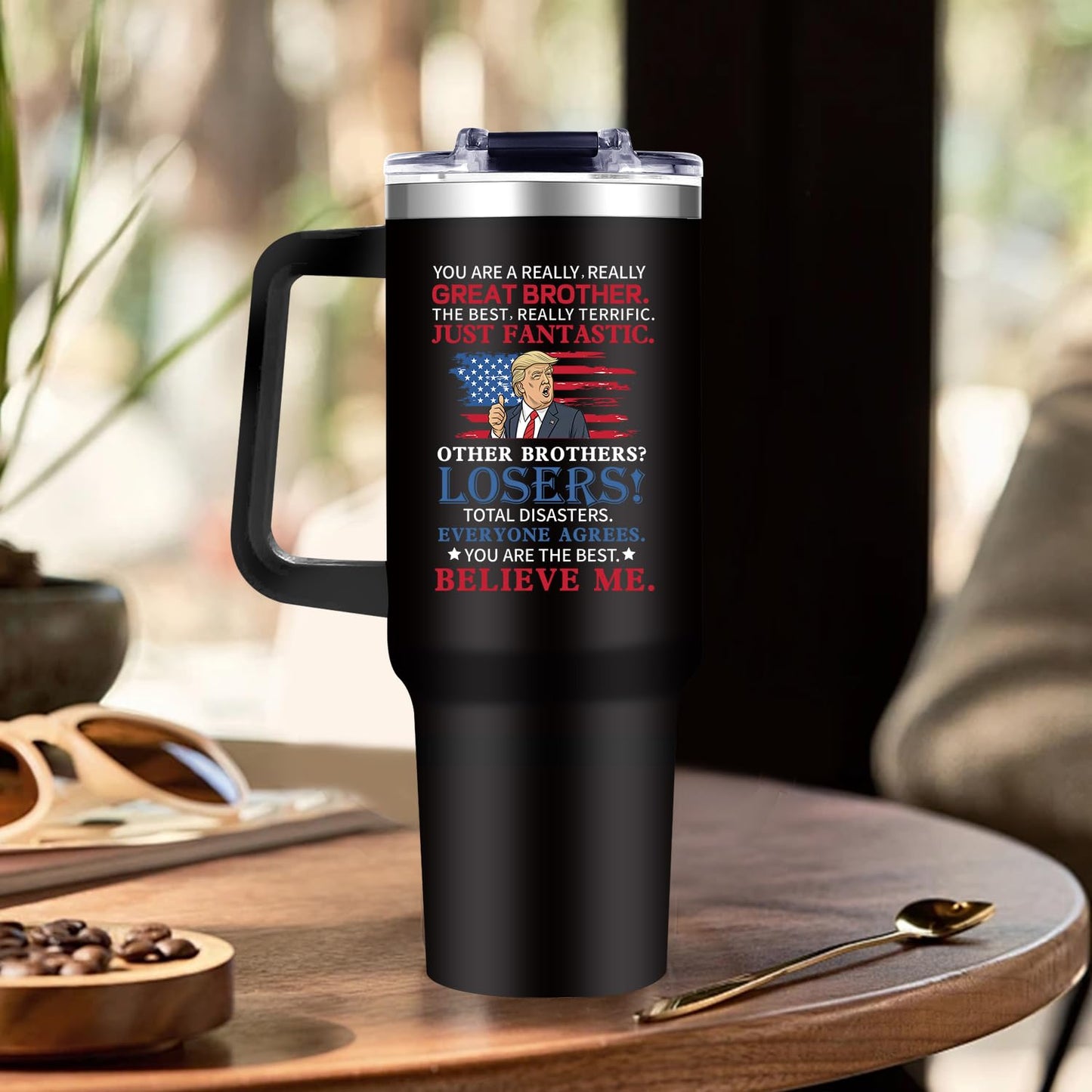 Brother Tumbler Gifts For Fathers Day for Brothers Gift from Sister Big Brother Gifts - Funny 40oz Tumbler- Unique Birthday Present Special Thank You Christmas Gift Cup for Brothers