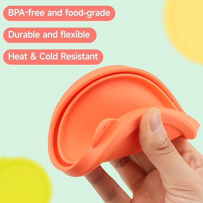 2 Cup Silicone Replacement Lids Storage Cover for Anchor Hocking Glass Bowls (Container not Included) 4 Pack Microwave, Dishwasher and Freezer Safe