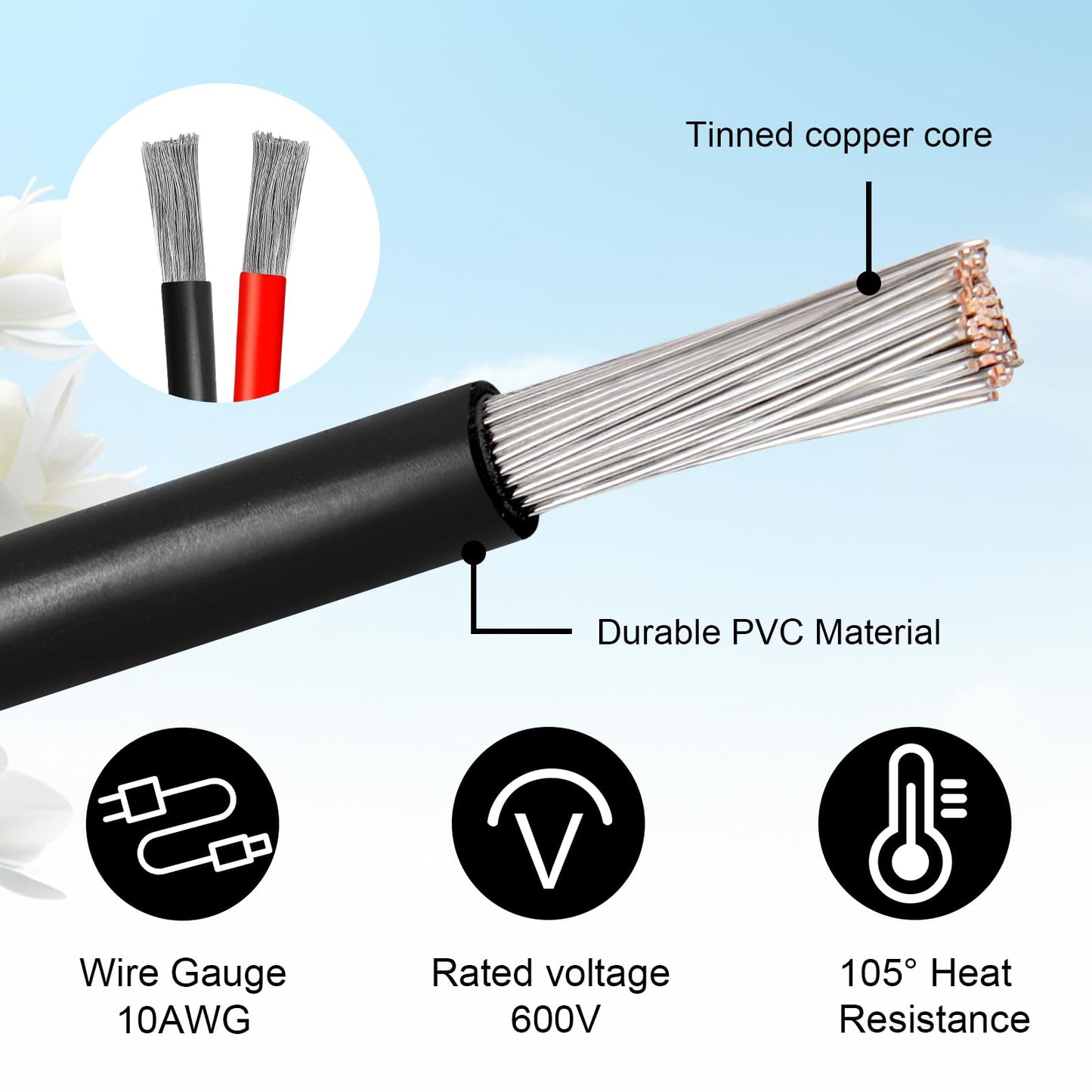Kimbluth SAE Extension Cable 100FT 10AWG Quick Disconnect Wire SAE Connector Battery Charger Solar Panel Extension Cable with SAEs Polarity Reverse Adapter for Trolling Motor Automotive RV Tractor