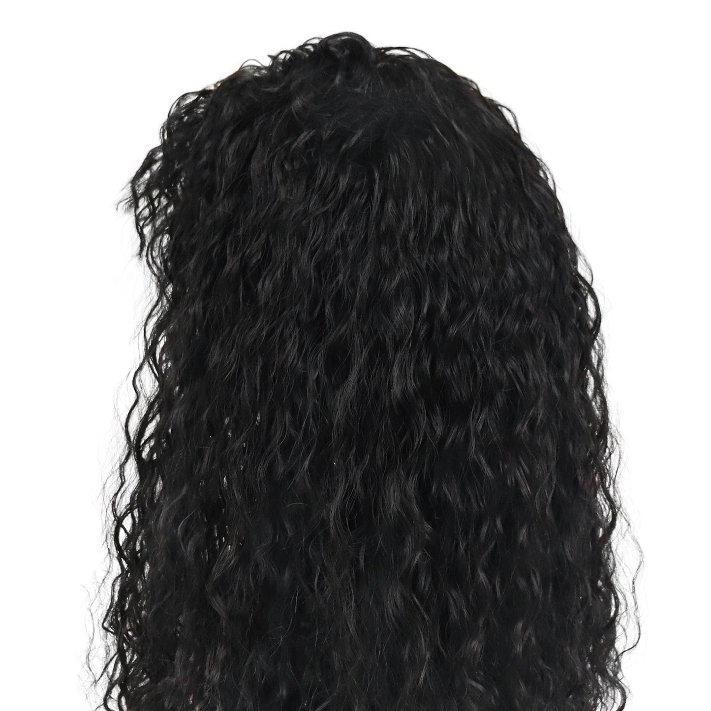GNIMEGIL Cool Long Curly Synthetic Wig for Men in Jet Black - Retro Rock Style Halloween Costume Roleplay Black Curly Wig Deep W