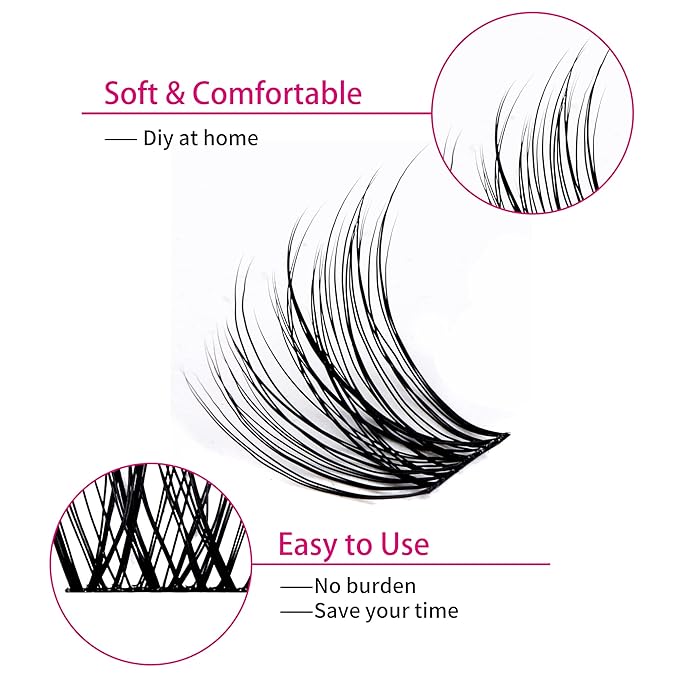 Individual Lashes 144pcs D Curl Lash Clusters Mixed Length Individual Lash Extensions Cluster Lashes DIY Lash Extension Supplies Eyelash Clusters (F5-0.07D, 12-18mm)