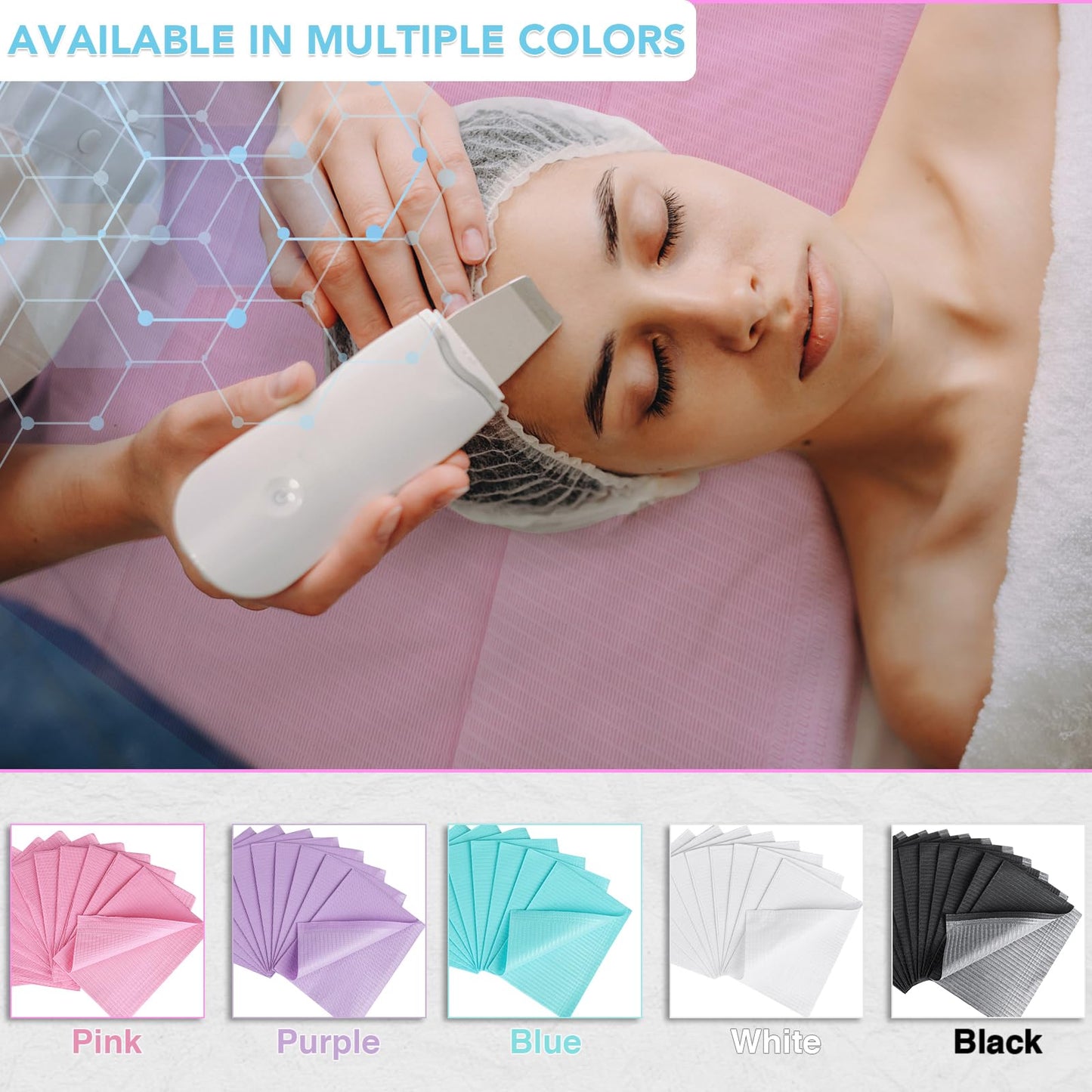 160 Pack Disposable Dental Bibs 13"x18", 3-Ply Waterproof Tattoo Bibs Sheet for Nail Salon, Dental Clinic, Feeding, Tattoo Shop (Pink)