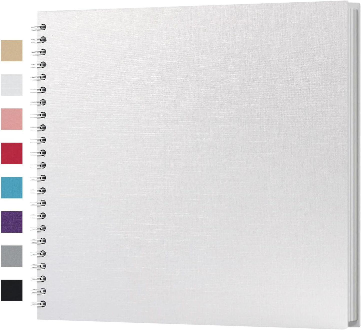 potricher 12 x 12 Inch DIY Scrapbook Album 40 Pages Hardcover Kraft Paper Scrap Book Photo Albums Memory Book for Wedding and Anniversary Family (White, 12 Inch)