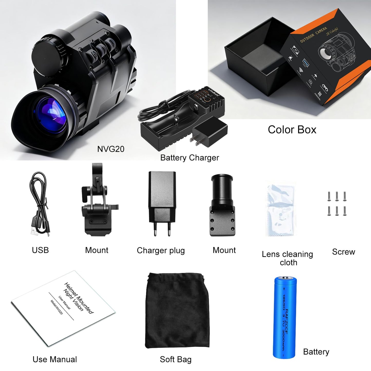TRV Digital 4X Zoom Night Vision Monocular - Waterproof 2K Night Vision Goggles Head Mounted, for Hunting Wildlife Outdoor Adventures and Camping