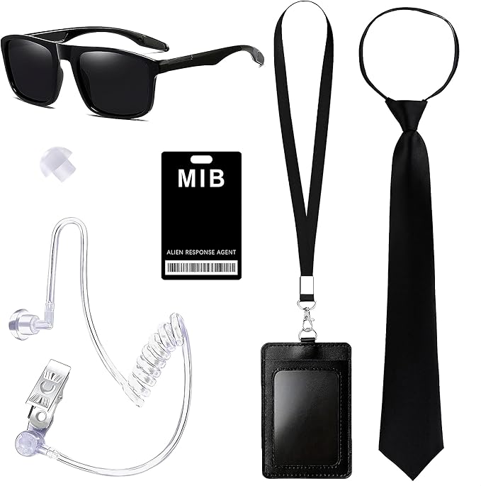 Horolam MIB Agent Costume Accessories, Secret Service Costume Set Spy Costume Accessories for Men Women Kids for Cosplay
