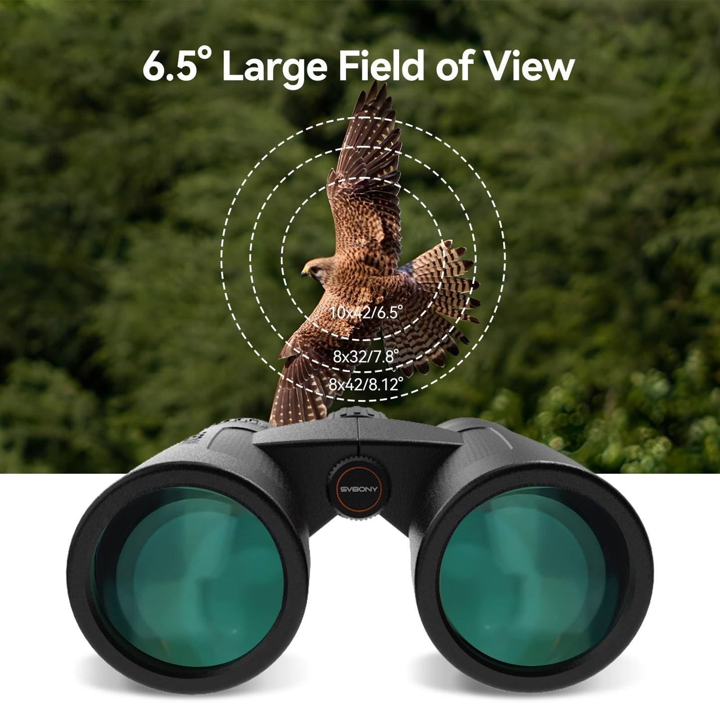 SVBONY Upgraded SV202 10x42 ED Binocular, Binoculars with Extra-Low Dispersion Objective Lenses for Birdwatching, BAK4 & FMC Optic System, 8°+Wide View Angle, IPX7 Waterproof for All-Weather Use