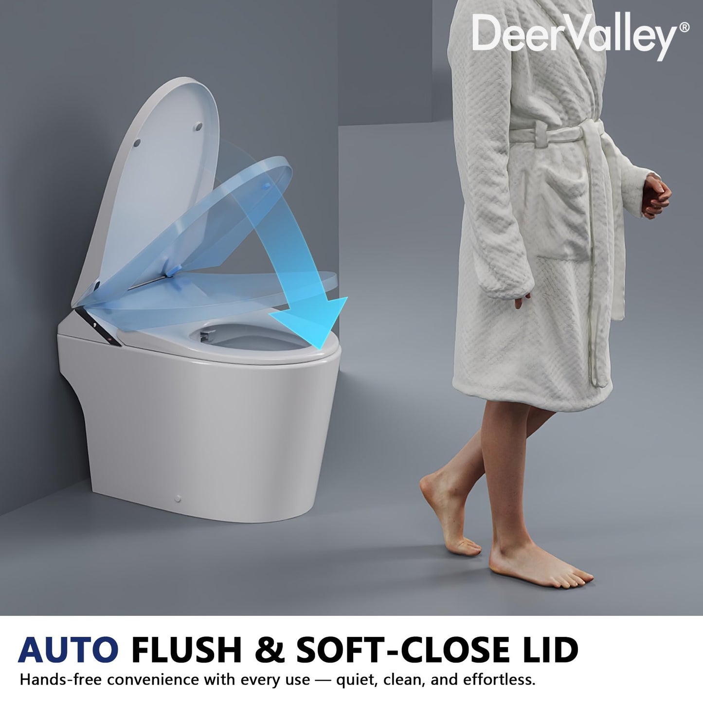 DeerValley DV-1S0289-V3 Smart Toilet, Auto Open/Close Lid, ADA Height, Foam Dispenser, Dual Flush, Heated Seat, Dryer, Night Light, LED Display