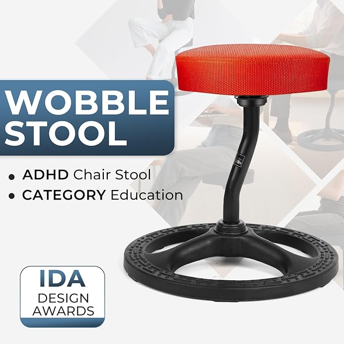 Upaloop ADHD Chair for Kids, Yoga Chairs for Adults, Wobble Stool Active Flexible Seating Desk Chair with Non-Slip Base and Washable Seat Cover for Stability, Balance, Yoga, Office, School, Classroom