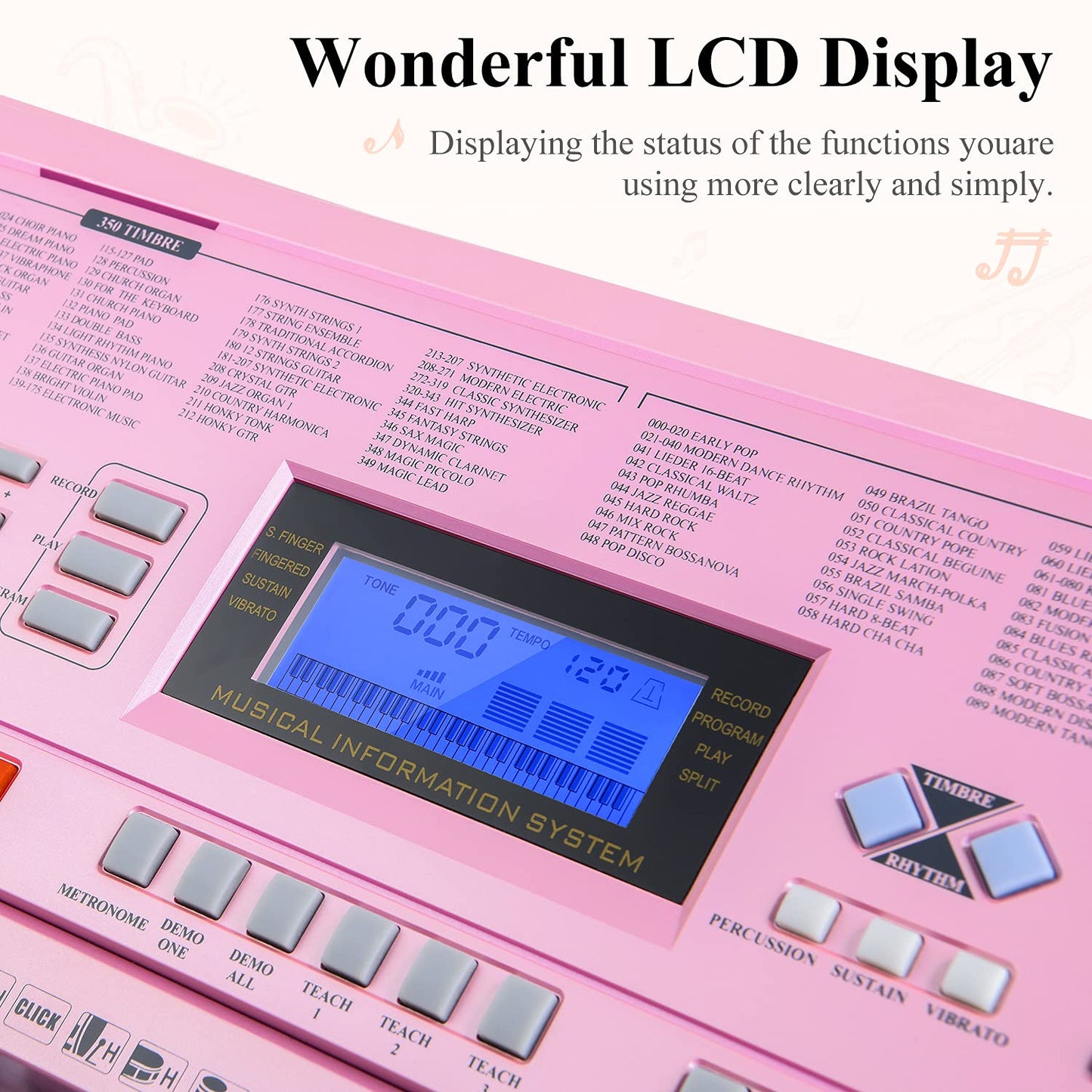 Eastar Electronic Keyboard Piano Kit 61 Key for Beginner, Children Digital E Piano with Stand, Bench, Music Stand and Microphone, Pink, Musical Instrument Birthday Gifts for Kids Girls Daughter