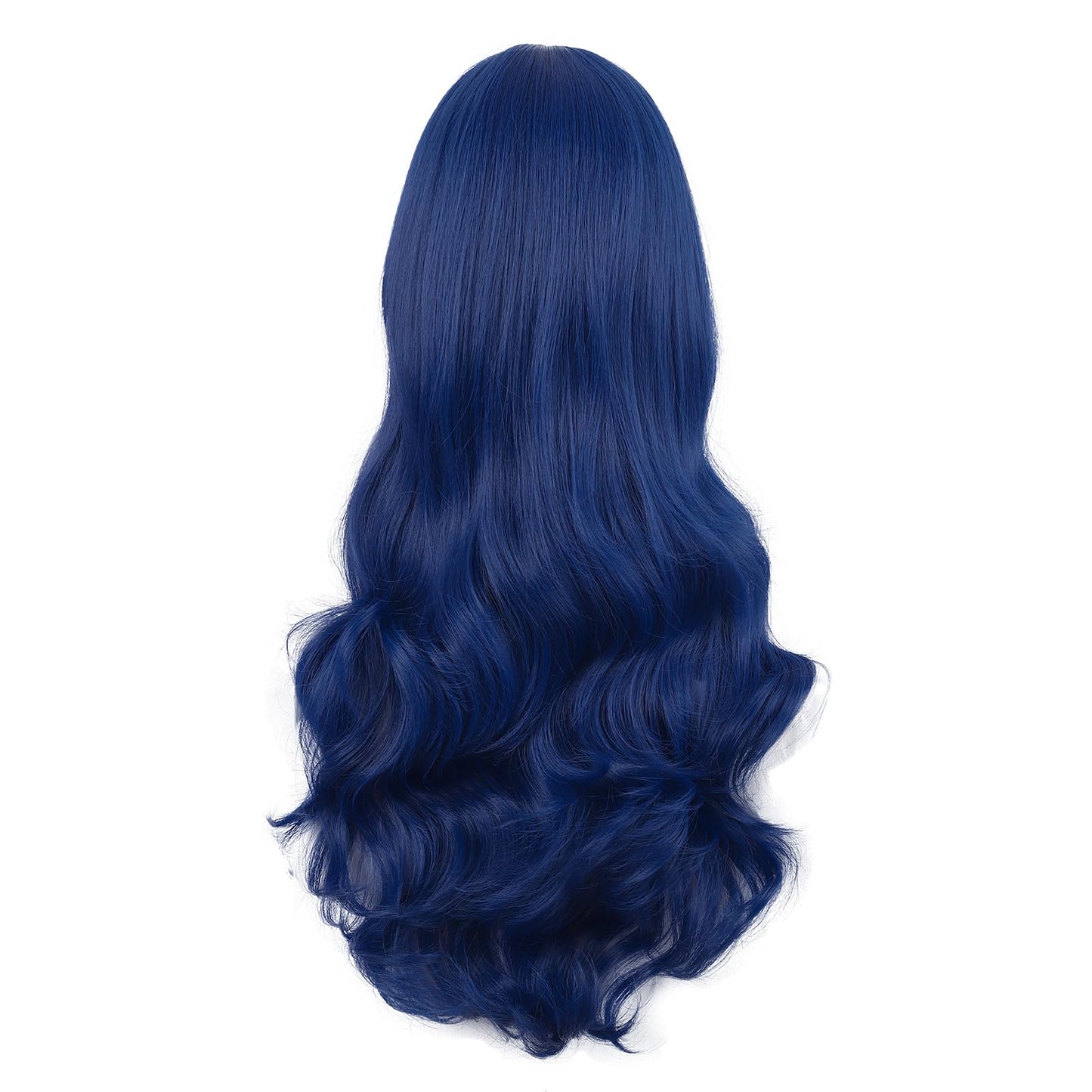 MapofBeauty 28 Inch/70 cm Cosplay Long Wavy Curly Synthetic fiber Side Bangs Anime Fashion Party Hair Wig (Mixed Blue)
