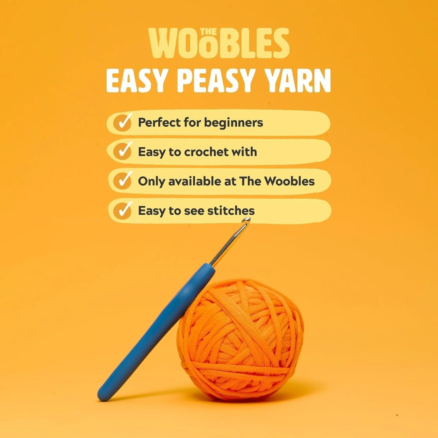 The Woobles Crochet Kit for Beginners - Easy Arts and Crafts Knitting & Crochet Animals Kit As Seen On Shark Tank - Sebastian The Lion