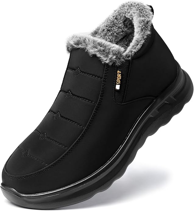 TEMOFON Womens Winter Snow Boots Warm Fur Lined Booties Waterproof Outdoor Shoes Comfortable Slip On Ankle Boot