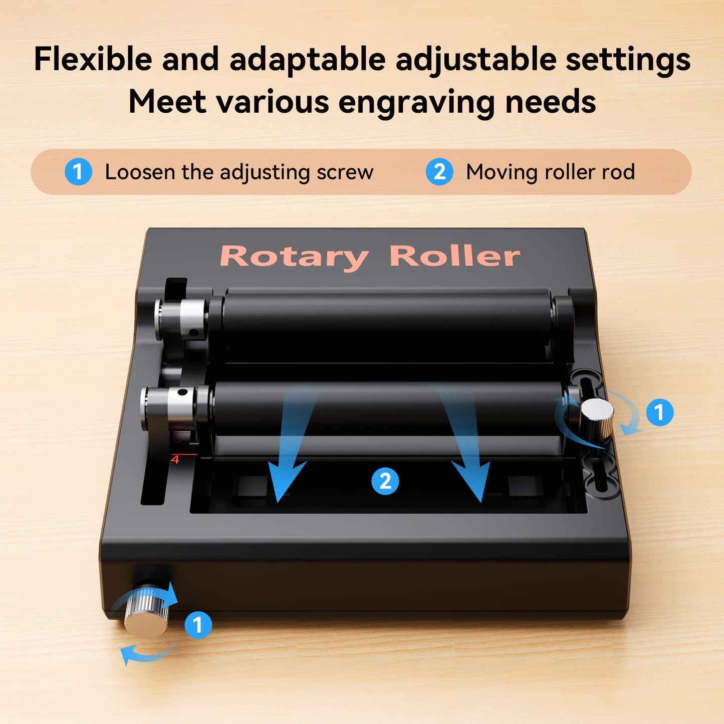 Roatry WAINLUX K10 Laser Rotary Aattachment for Laser Engraver and Cutter Rotary Roller,Engraver Accessory Y-axis Rotary Roller for Engraving Cylindrical Objects, Wine Glass, Tumbler, Pen