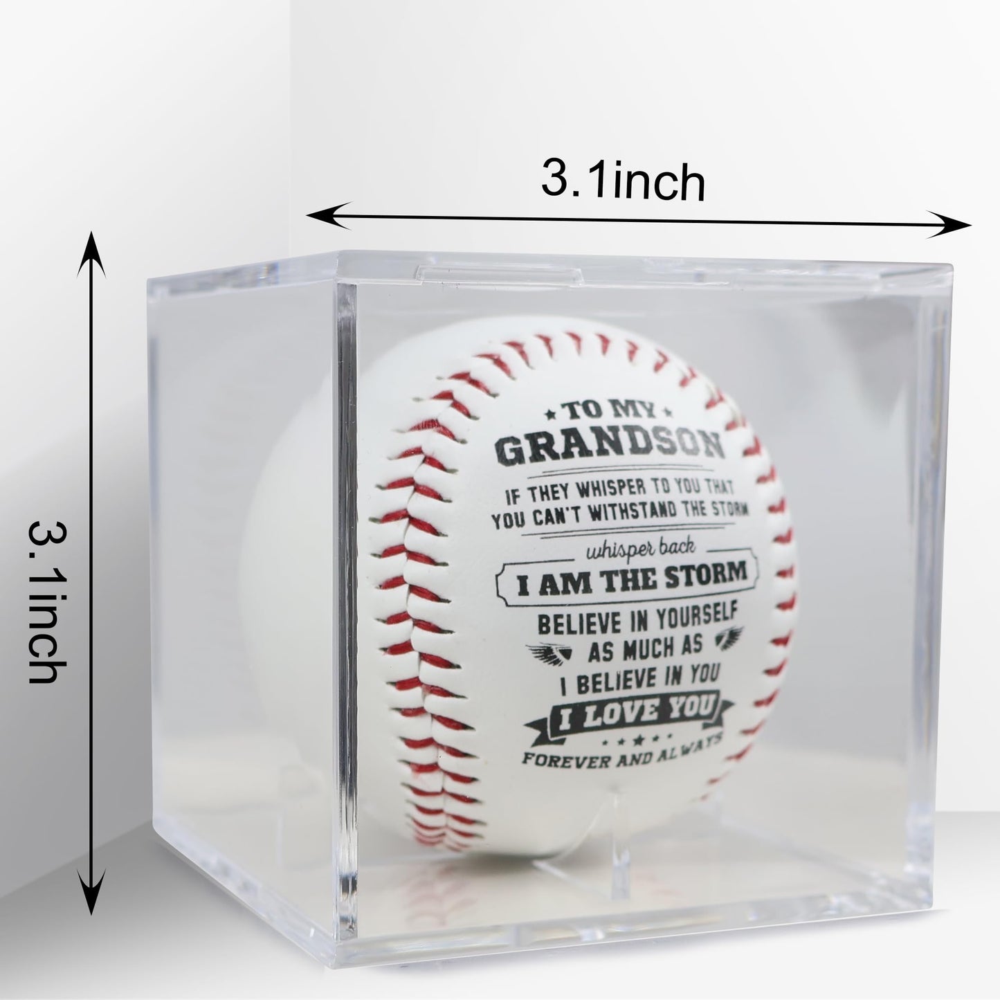 Personalized Baseball Gift for Grandson from Grandparents - Heartfelt Grandparents to Grandson Baseball with Inspirational Message - Perfect Birthday, Christmas, Graduation Gift for Teenage Boys,Youth