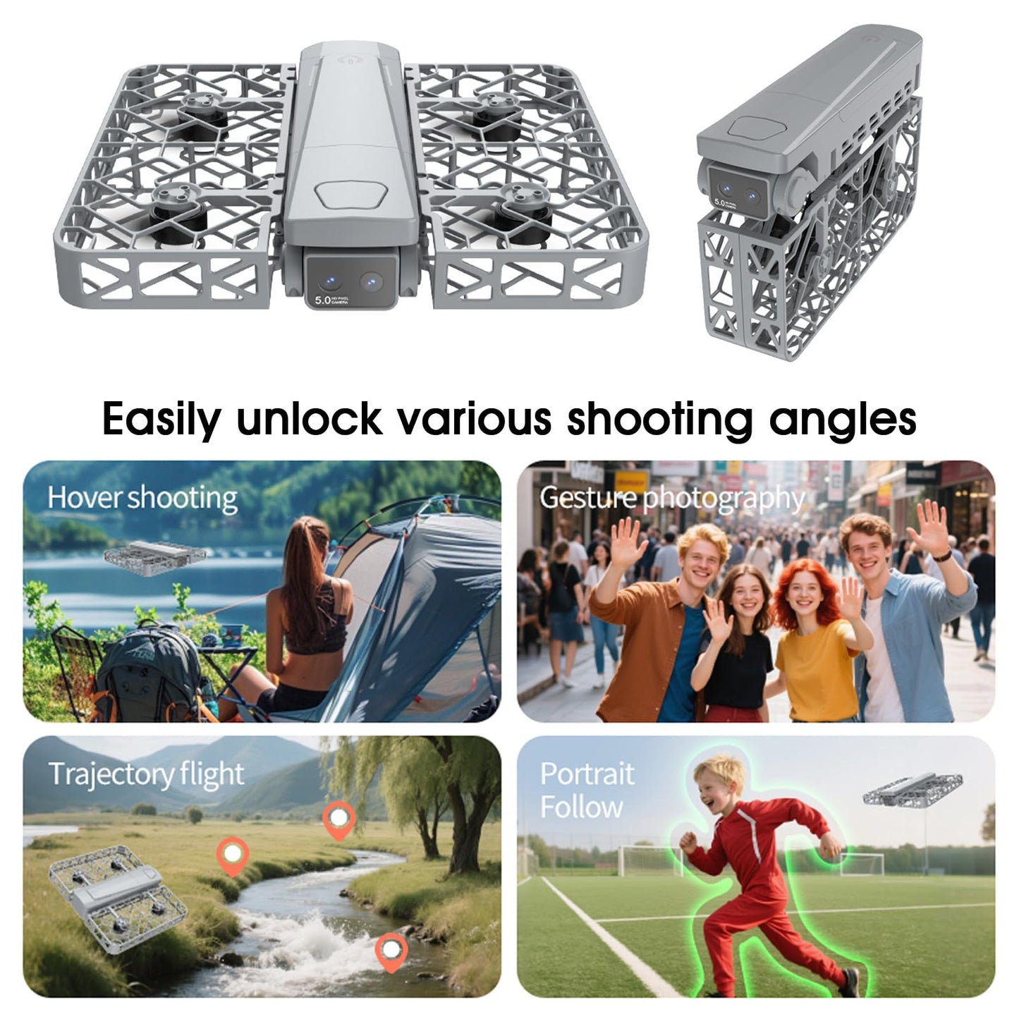 Drone with Camera 4k,HD Drones for Adults,Pocket - Sized Drone with Optical Flow Positioning, Foldable Design & HD Camera (3 batteries)