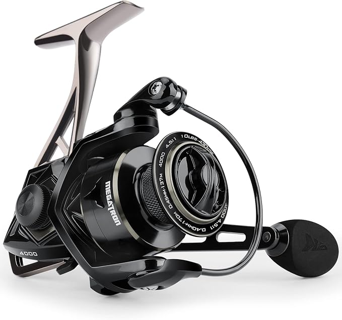 KastKing Megatron Spinning Reel, Freshwater and Saltwater Spinning Fishing Reel, Rigid Aluminum Frame 7+1 Double-Shielded ...