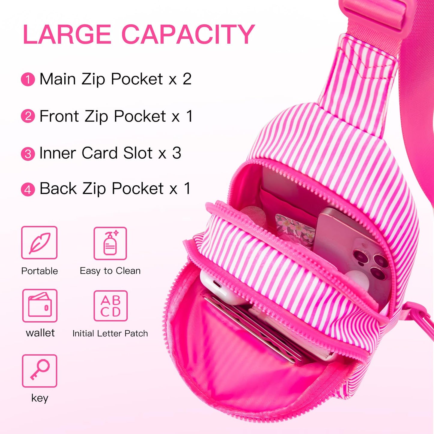 Viverte Gifts for 8 9 10 11 12 13 14 Year Old Girls Sling Bag Crossbody Bags Fanny Pack for Teen Girls Personalized Gifts for Women (Rose Red-A)