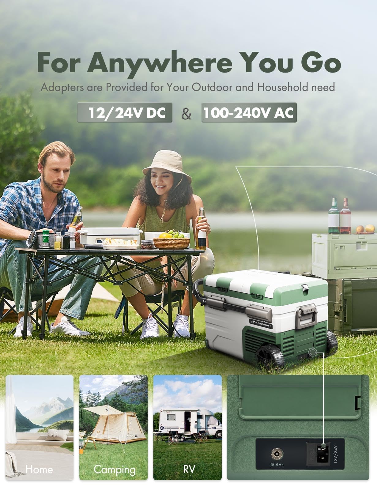 A-Premium 12 Volt Refrigerator 39QT/36.7L Portable Car Fridge Cooler, -4°F~68°F Separated Zone Portable Freezer APP Control with 12/24V DC & 110/240V AC Adapter, for Truck Car Camping RV Roadtrips