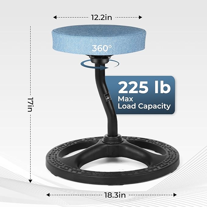 Upaloop ADHD Chair for Kids, Yoga Chairs for Adults, Wobble Stool Active Flexible Seating Desk Chair with Non-Slip Base and Washable Seat Cover for Stability, Balance, Yoga, Office, School, Classroom