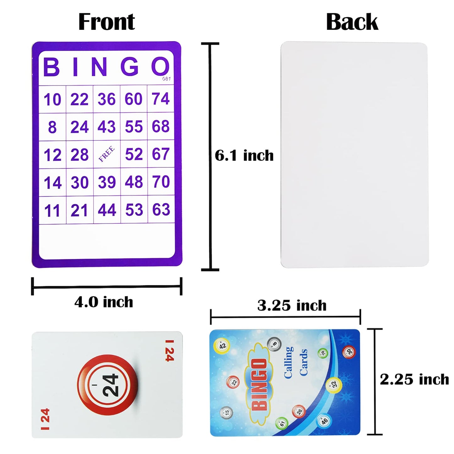 Yuanhe Complete Bingo Game Set - 100 Bingo Cards,1000 Chips and Deck of Calling Cards for Family,Large Groups,Parties,Game Nights
